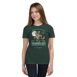 Girl in spooky Werewolf mascot t-shirt – Bella Canvas youth