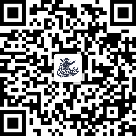 QR code linking to Outfield Outlaws Rookie Crew page