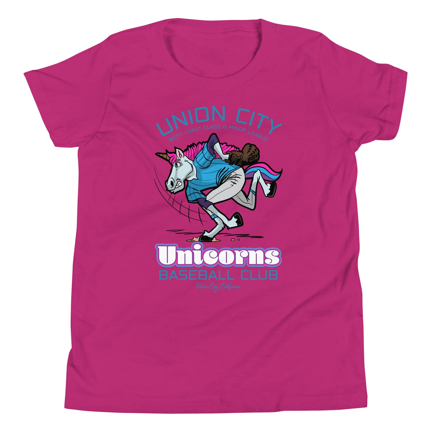 Union City Unicorns Youth T-Shirt – Magical Mascot Flat Lay