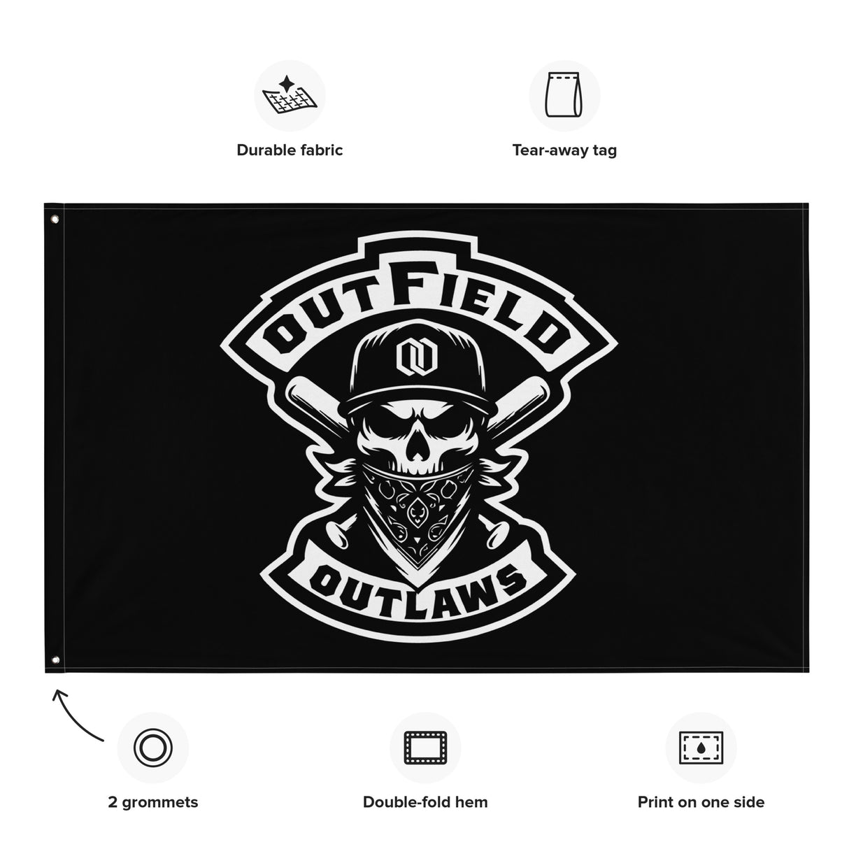 Outfield Outlaws Logo Flag - outfieldoutlaws