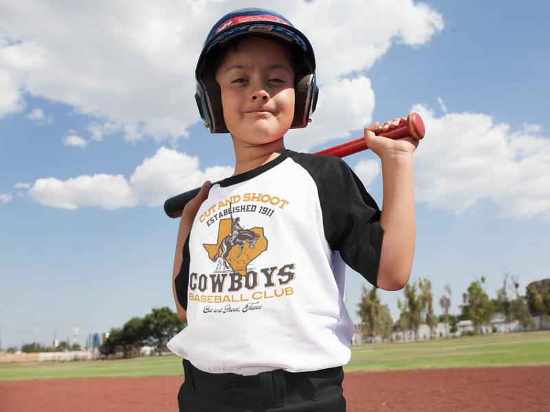 kids 3/4 raglan baseball t-shirts