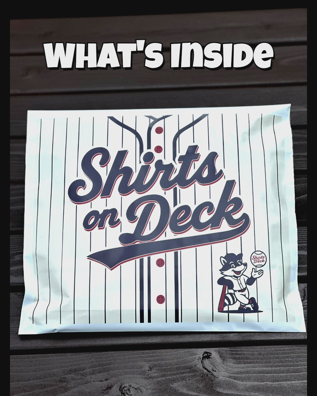 Video of the contents of Shirts On Deck monthly retro baseball t-shirt subscription