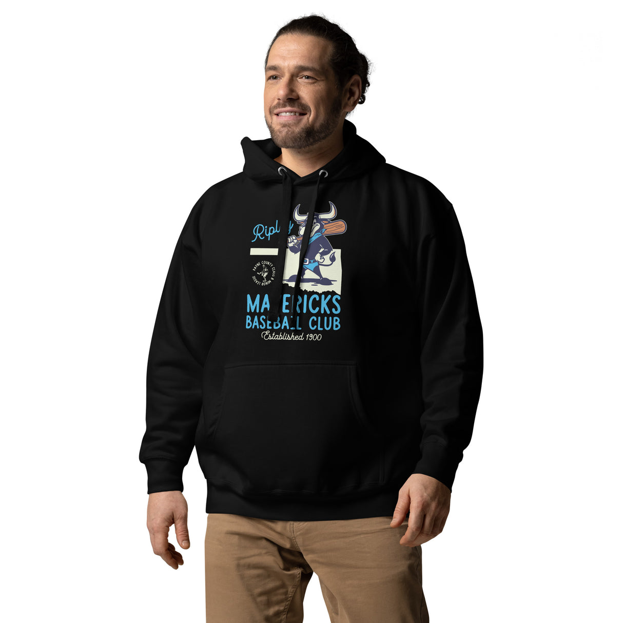 Ripley Mavericks Retro Minor League Baseball Team-Unisex Hoodie - outfieldoutlaws