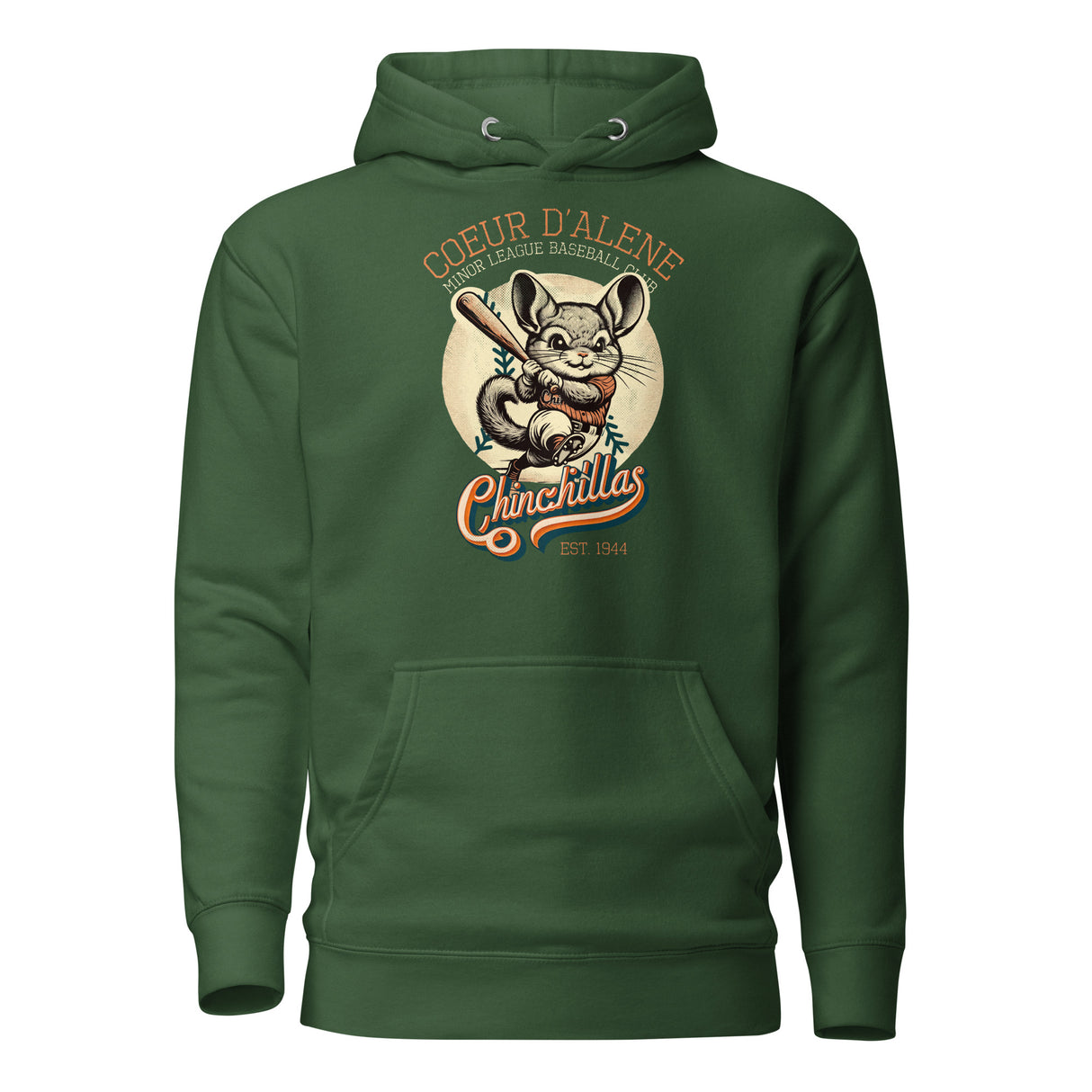 Coeur D'Alene Chinchillas Retro Minor League Baseball Team Unisex Hoodie - outfieldoutlaws