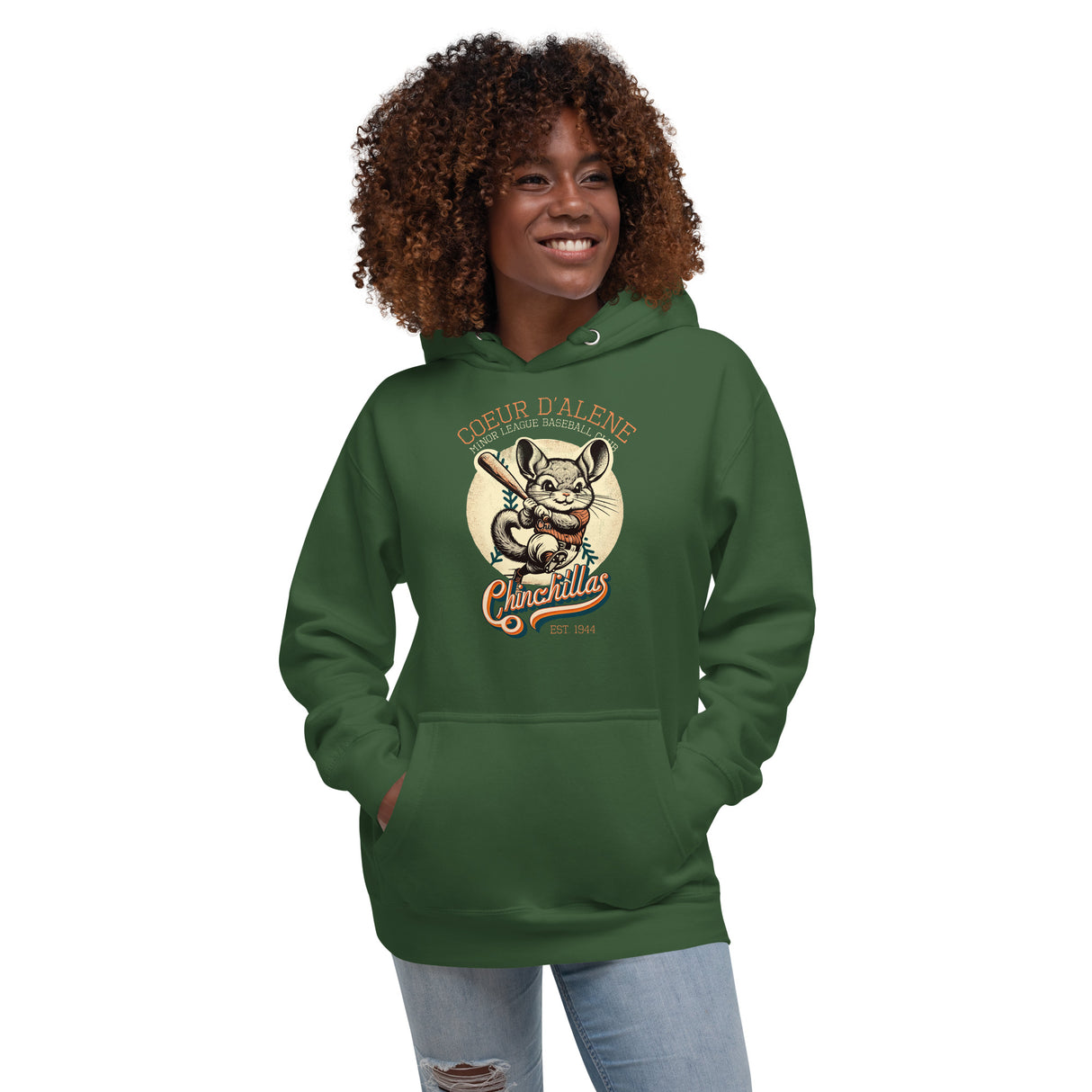 Coeur D'Alene Chinchillas Retro Minor League Baseball Team Unisex Hoodie - outfieldoutlaws