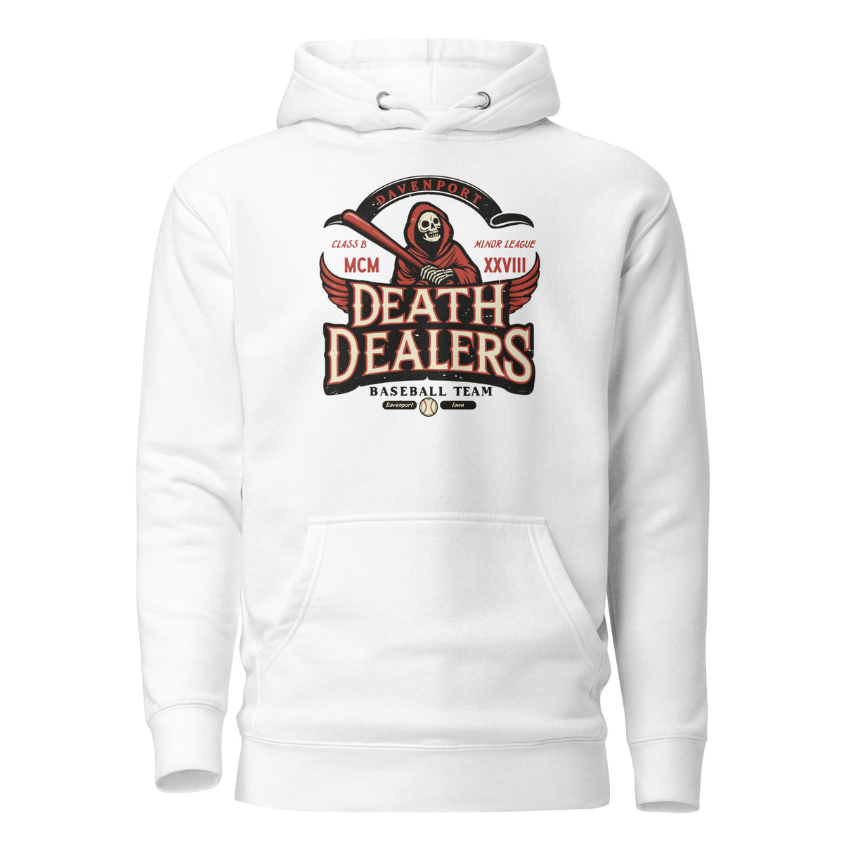 Davenport Death Dealers Retro Minor League Baseball Team-Unisex Hoodie