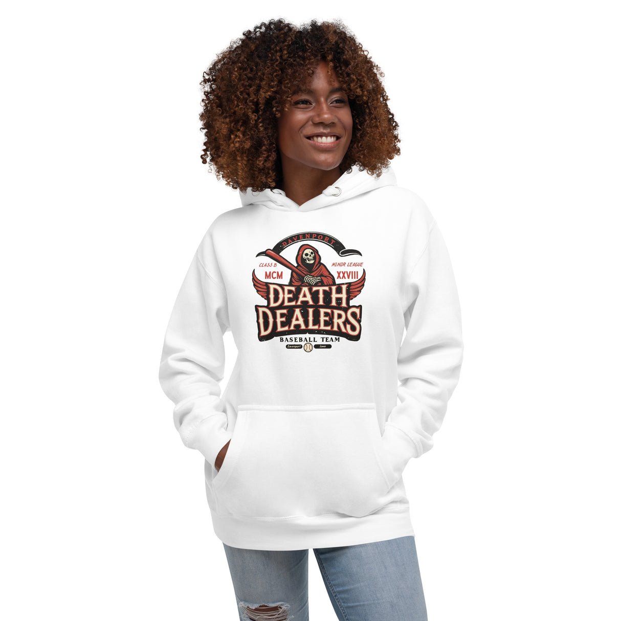 Davenport Death Dealers Retro Minor League Baseball Team-Unisex Hoodie