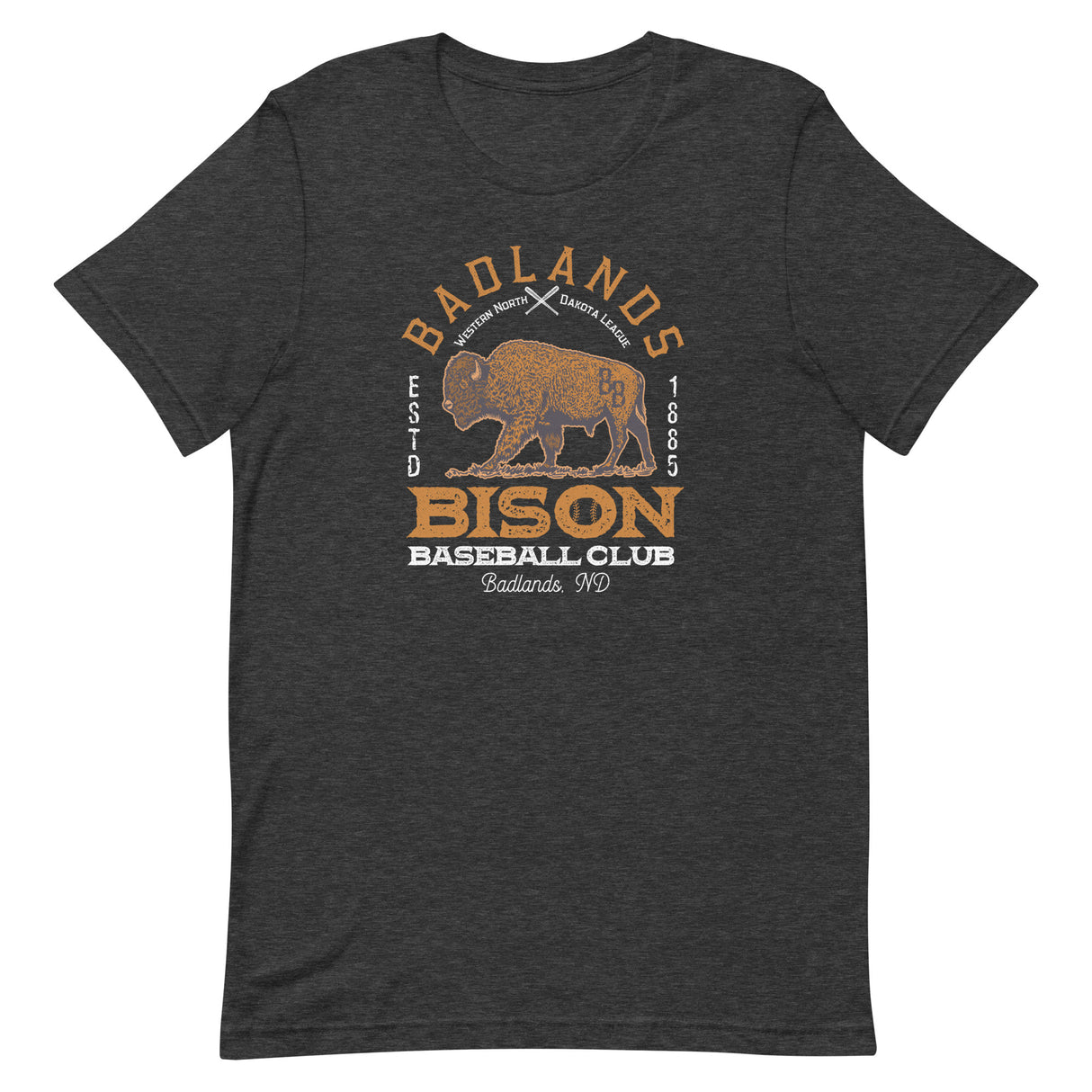 Badlands Bison Retro Minor League Baseball Team-Unisex T-shirt