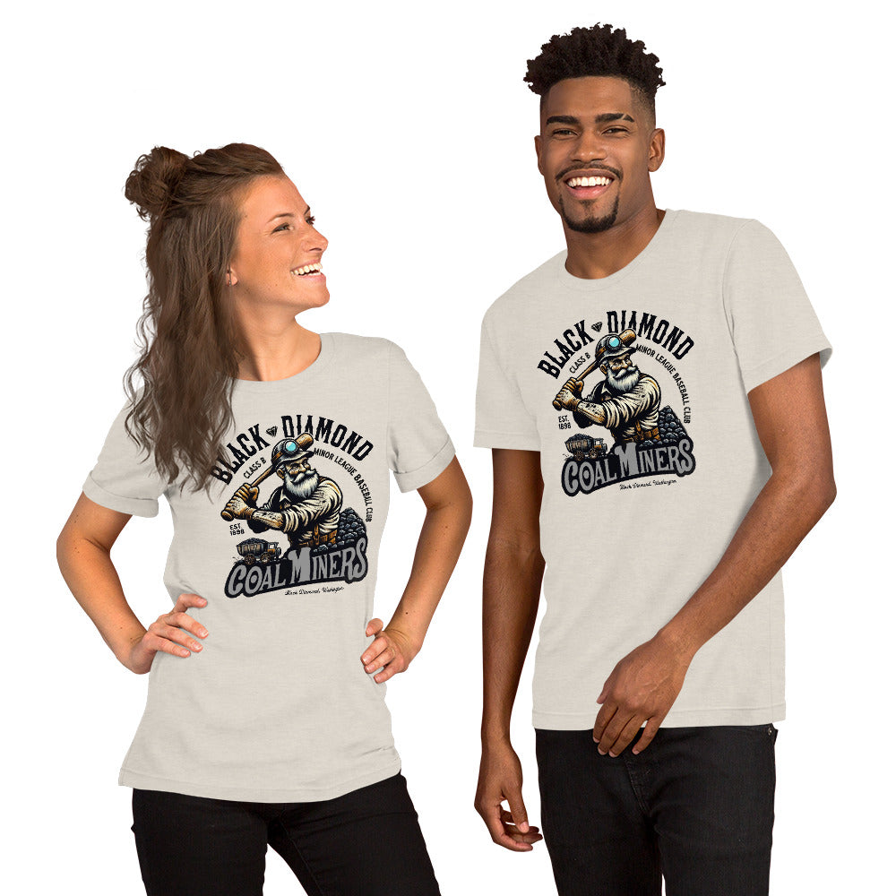 Black Diamond Coal Miners Retro Minor League Baseball Team-Unisex t-shirt