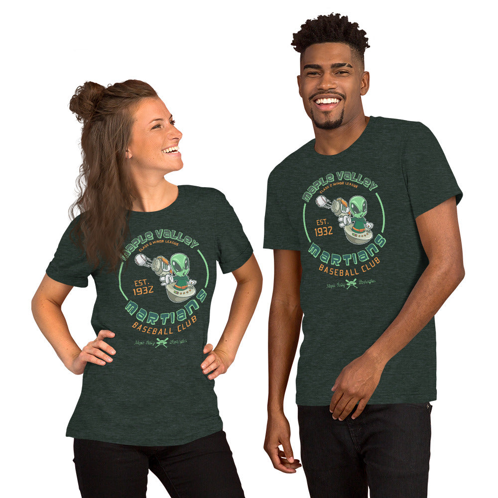 Maple Valley Martians Retro Minor League Baseball Team Unisex T-shirt - outfieldoutlaws