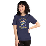 Vintage-style t-shirt featuring cartoon pizza player