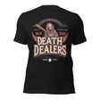 Davenport Death Dealers mascot black shirt – front view of retro baseball tee