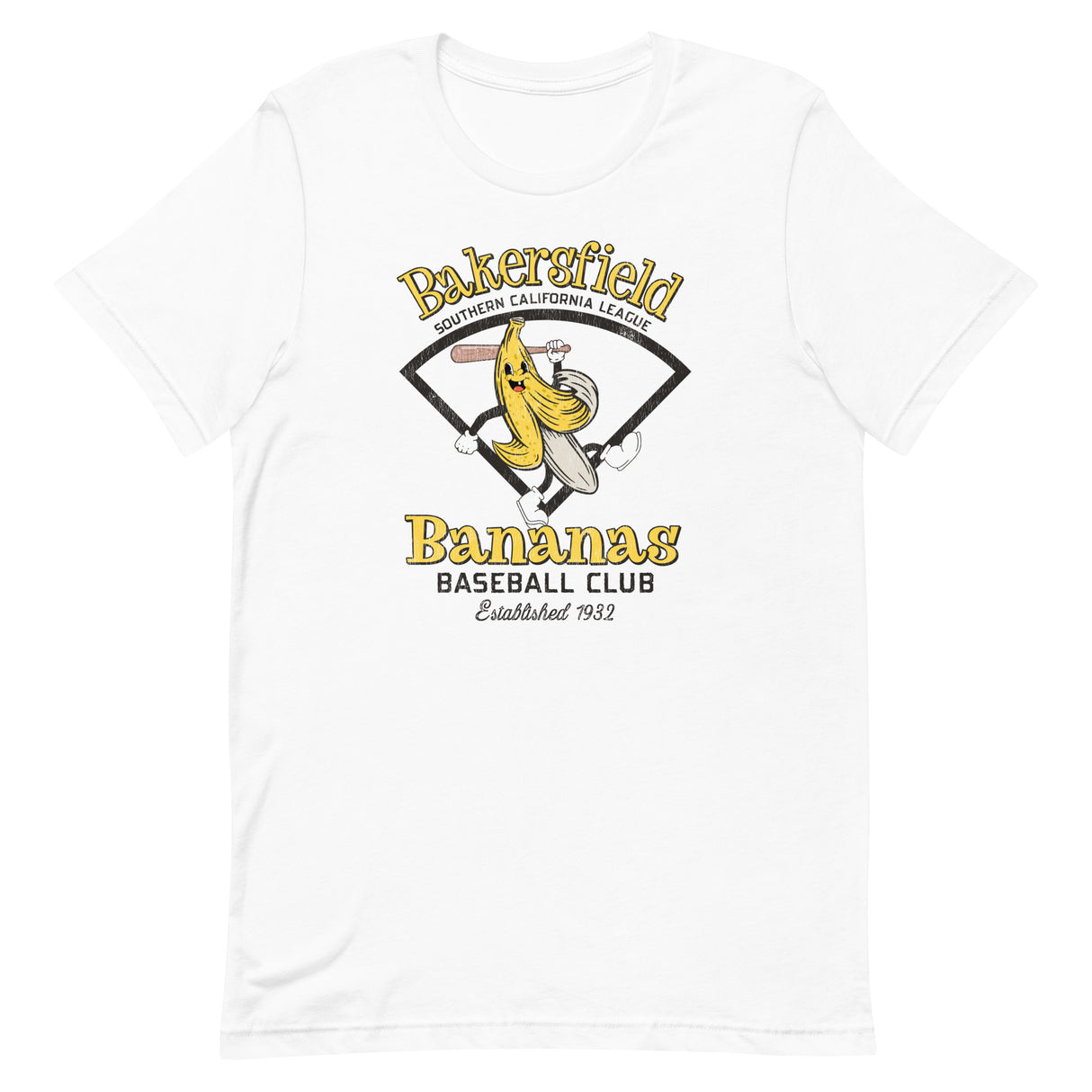 Bakersfield Bananas Retro Minor League Baseball Team Unisex T-shirt - outfieldoutlaws