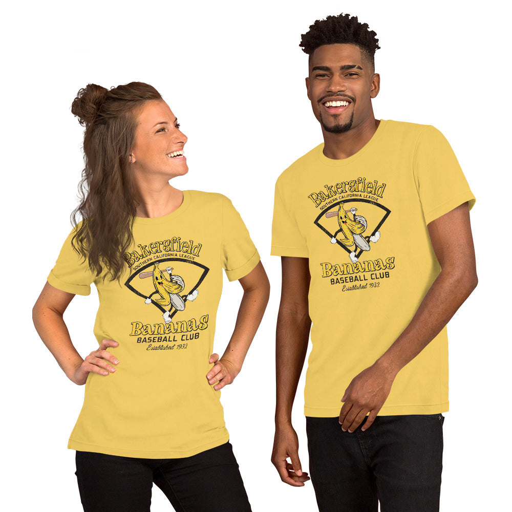 Bakersfield Bananas Retro Minor League Baseball Team Unisex T-shirt - outfieldoutlaws