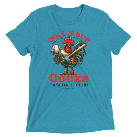Columbus Cocks Retro Minor League Baseball Team-Tri-Blend Shirt - outfieldoutlaws