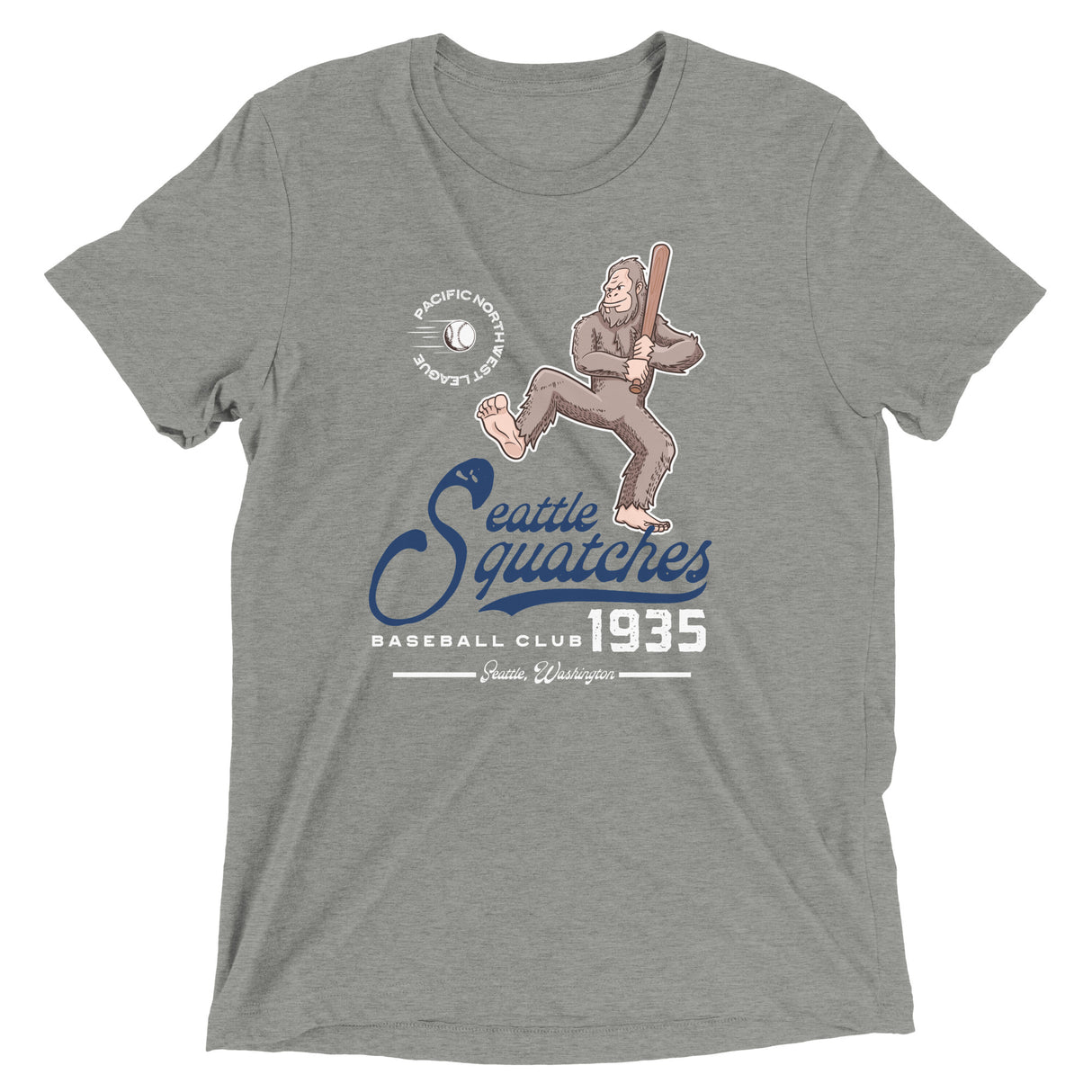 Seattle Squatches Retro Minor League Baseball Team-Tri-Blend Shirt - outfieldoutlaws