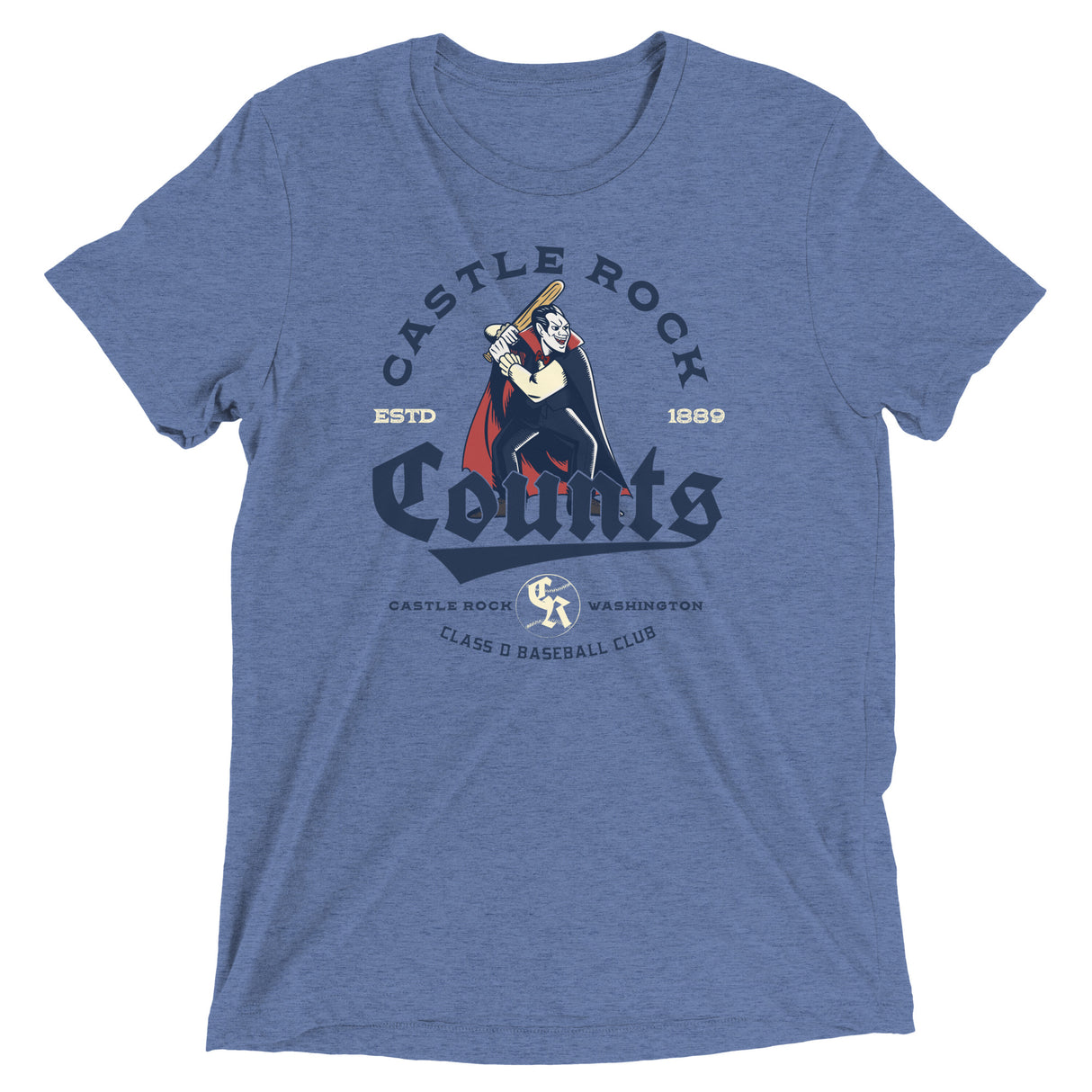 Castle Rock Counts Retro Minor League Baseball Team-Tri-Blend Shirt - outfieldoutlaws