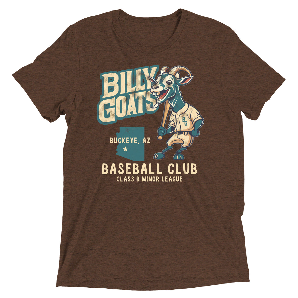 Buckeye Billy Goats Retro Minor League Baseball Team-Tri-Blend Shirt - outfieldoutlaws