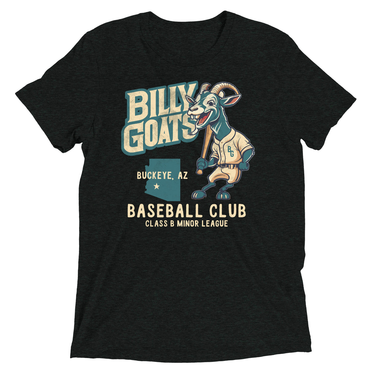 Buckeye Billy Goats Retro Minor League Baseball Team-Tri-Blend Shirt - outfieldoutlaws