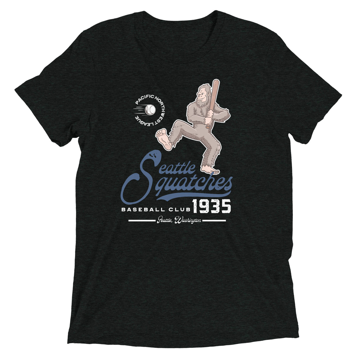 Seattle Squatches Retro Minor League Baseball Team-Tri-Blend Shirt - outfieldoutlaws