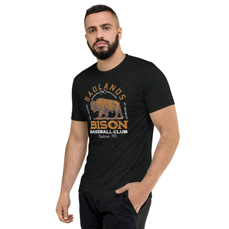 Badlands Bison Retro Minor League Baseball Team-Tri-Blend Shirt