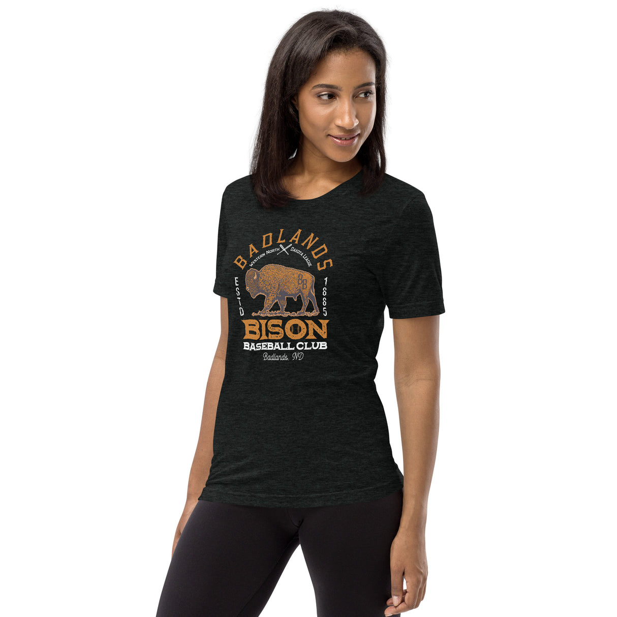 Badlands Bison Retro Minor League Baseball Team-Tri-Blend Shirt