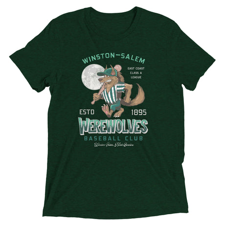 Winston-Salem Werewolves Retro Minor League Baseball Team-Tri-Blend Shirt - outfieldoutlaws