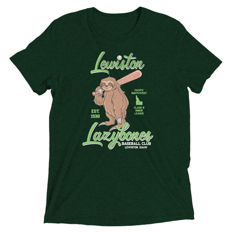 Lewiston Lazybones Retro Minor League Baseball Team-Tri-Blend Shirt - outfieldoutlaws