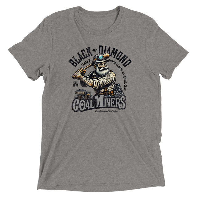 Black Diamond Coal Miners Retro Minor League Baseball Team-Tri-Blend Shirt - outfieldoutlaws