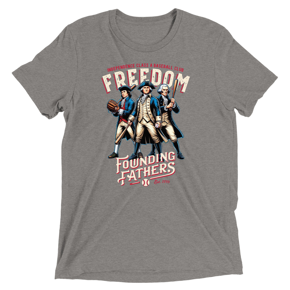 Freedom Founding Fathers Retro Minor League Baseball Team-Tri-Blend Shirt