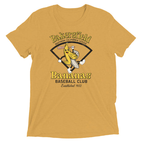 Bakersfield Bananas Retro Minor League Baseball Team-Tri Blend Shirt - outfieldoutlaws
