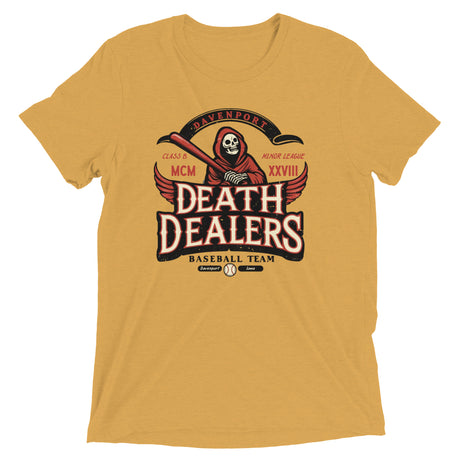 Davenport Death Dealers Retro Minor League Baseball Team-Tri-Blend Shirt - outfieldoutlaws