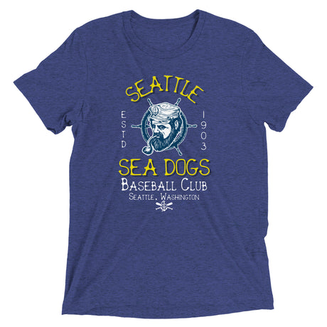 Seattle Sea Dogs Retro Minor League Baseball Team-Tri Blend Shirt - outfieldoutlaws