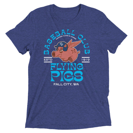 Fall City Flying Pigs Retro Minor League Baseball Team-Tri-Blend Shirt - outfieldoutlaws