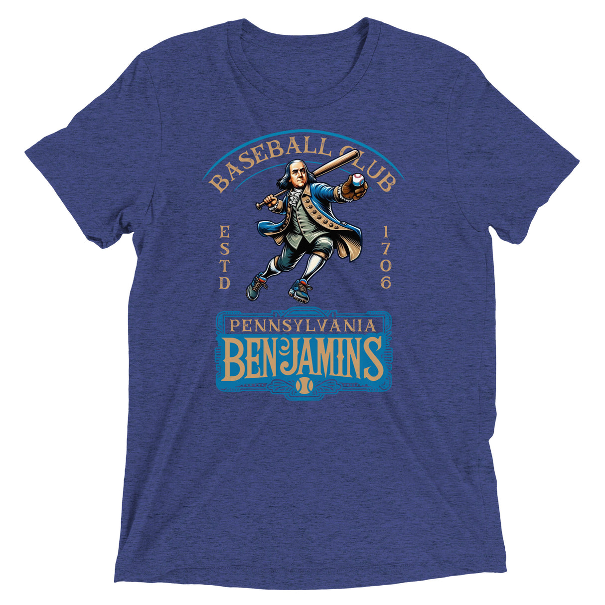 Pennsylvania Benjamins Retro Minor League Baseball Team-Tri-Blend Shirt