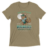 Winston-Salem Werewolves Retro Minor League Baseball Team-Tri-Blend Shirt - outfieldoutlaws