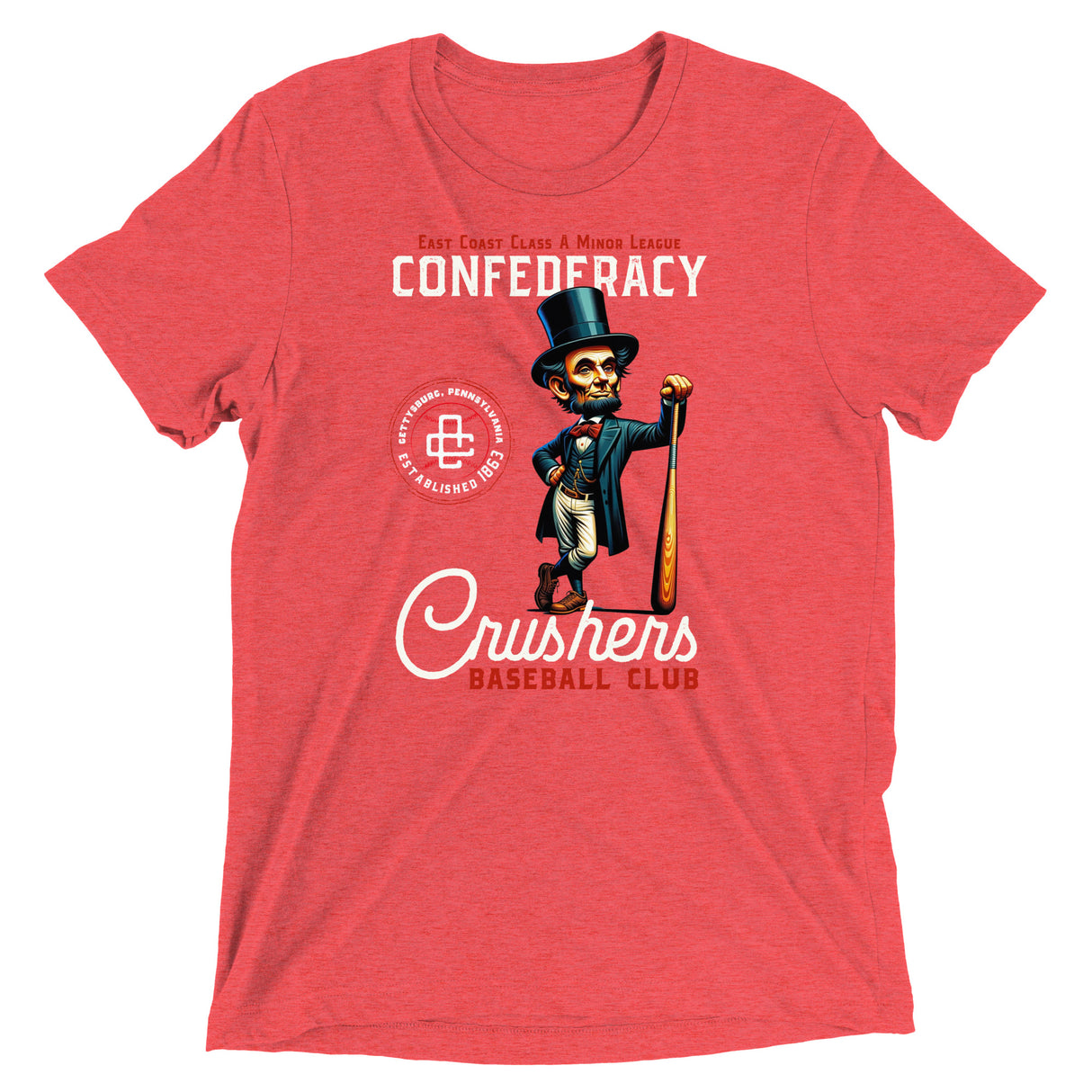 Confederacy Crushers Retro Minor League Baseball Team-Tri-Blend Shirt