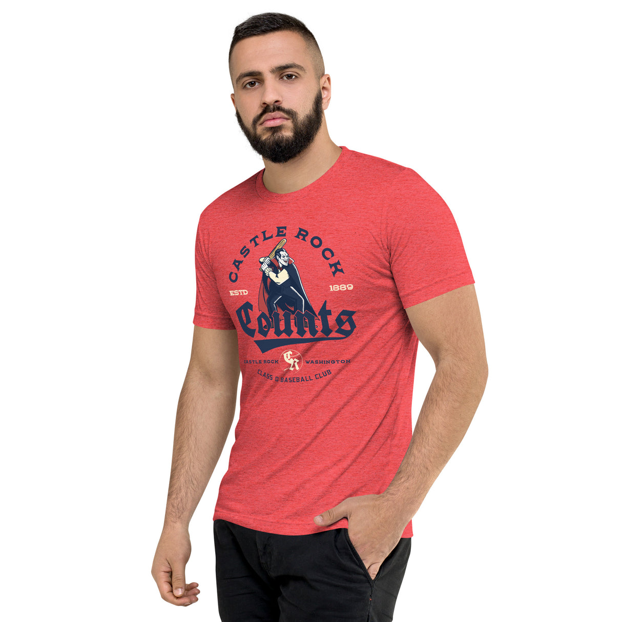 Castle Rock Counts Retro Minor League Baseball Team-Tri-Blend Shirt - outfieldoutlaws