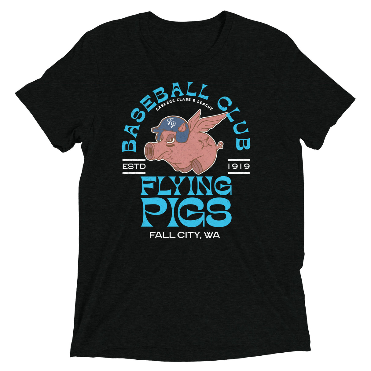 Fall City Flying Pigs Retro Minor League Baseball Team-Tri-Blend Shirt - outfieldoutlaws