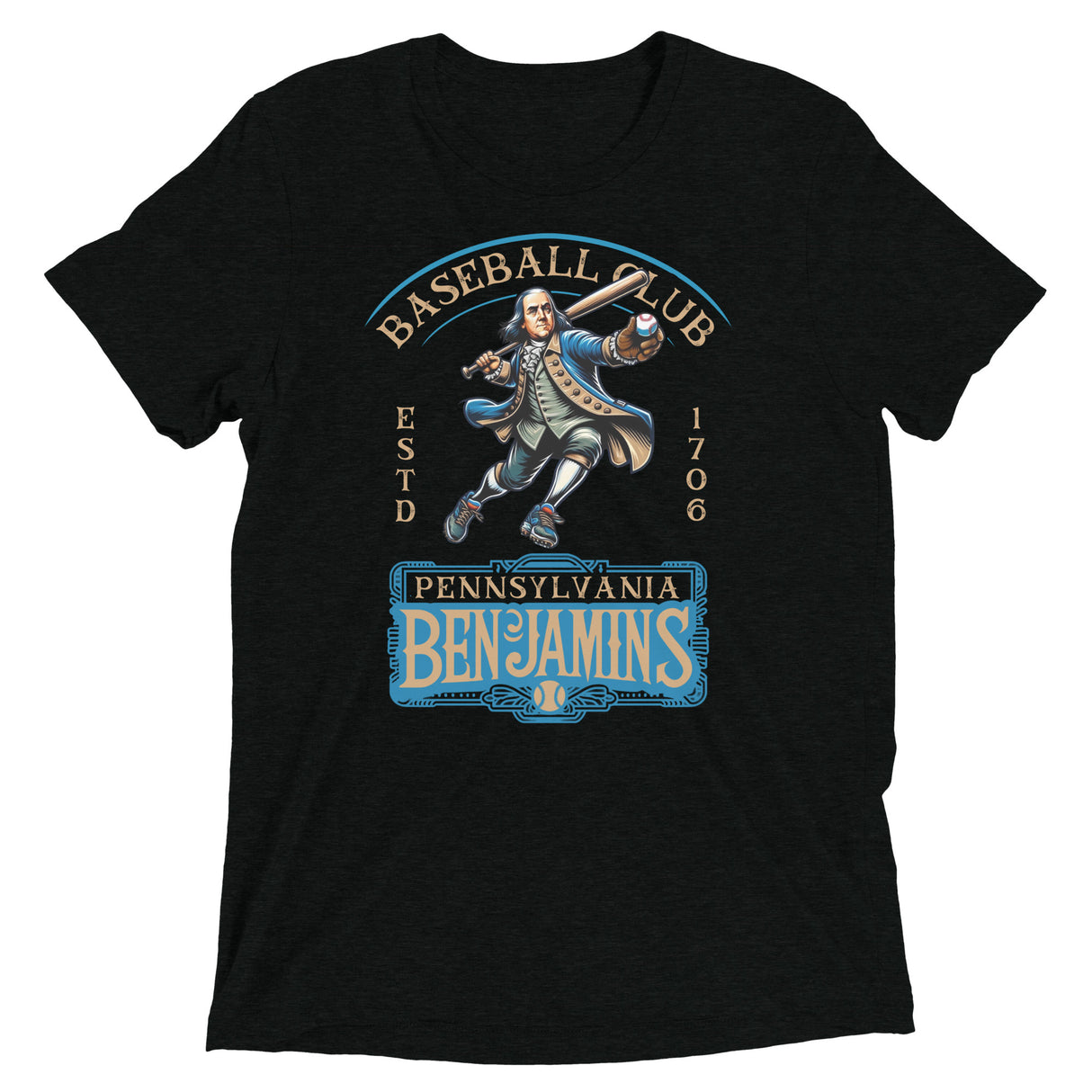 Pennsylvania Benjamins Retro Minor League Baseball Team-Tri-Blend Shirt