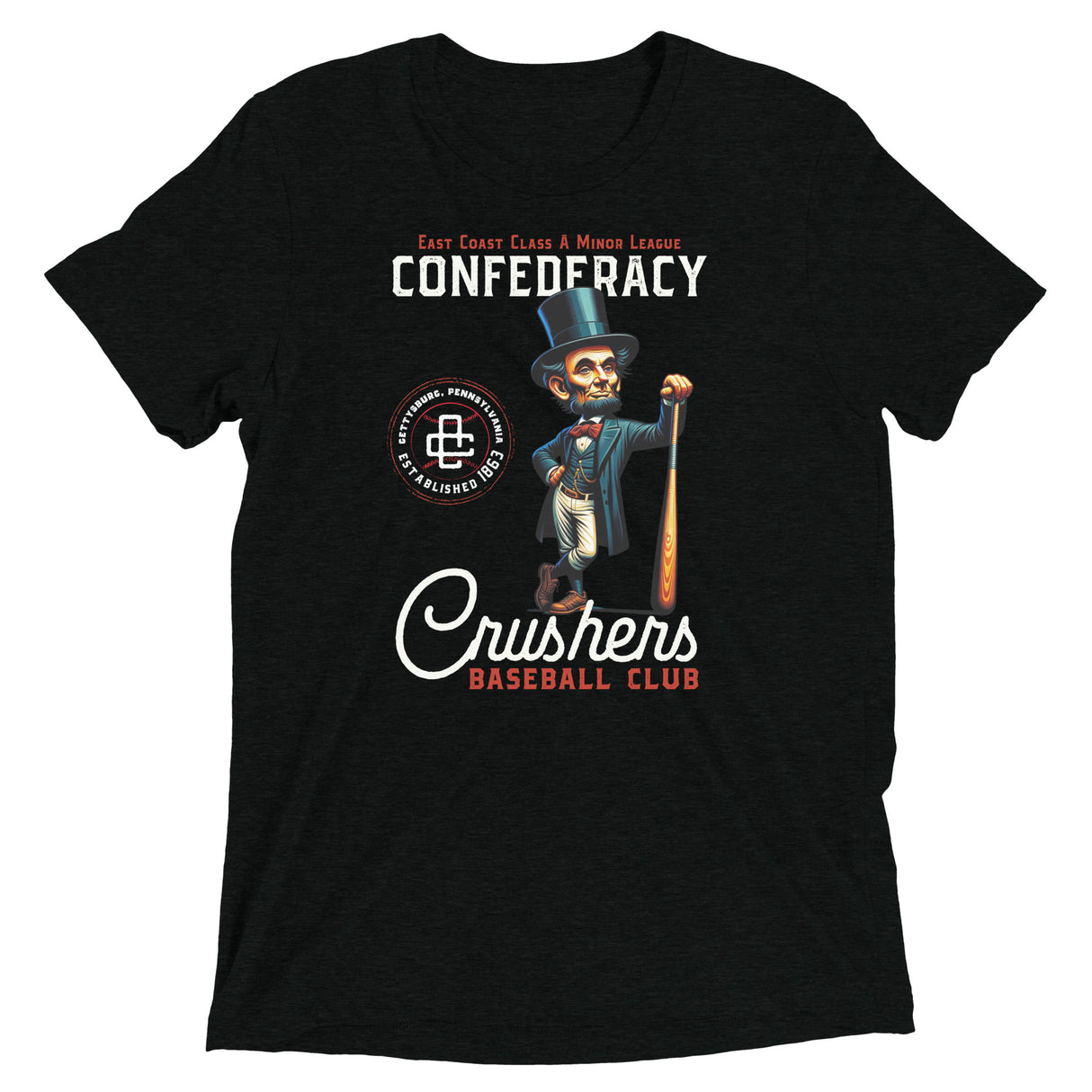 Confederacy Crushers Retro Minor League Baseball Team-Tri-Blend Shirt