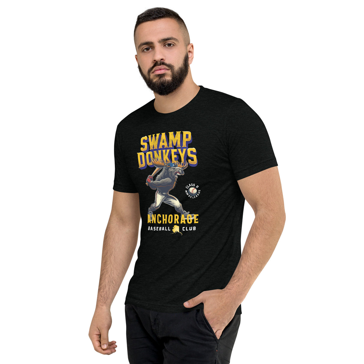 Anchorage Swamp Donkeys Retro Minor League Baseball Team-Tri-Blend Shirt - outfieldoutlaws