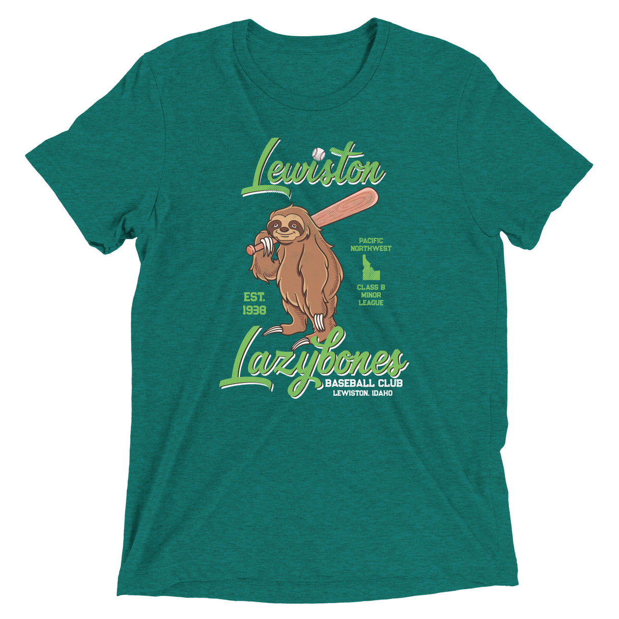 Lewiston Lazybones Retro Minor League Baseball Team-Tri-Blend Shirt - outfieldoutlaws