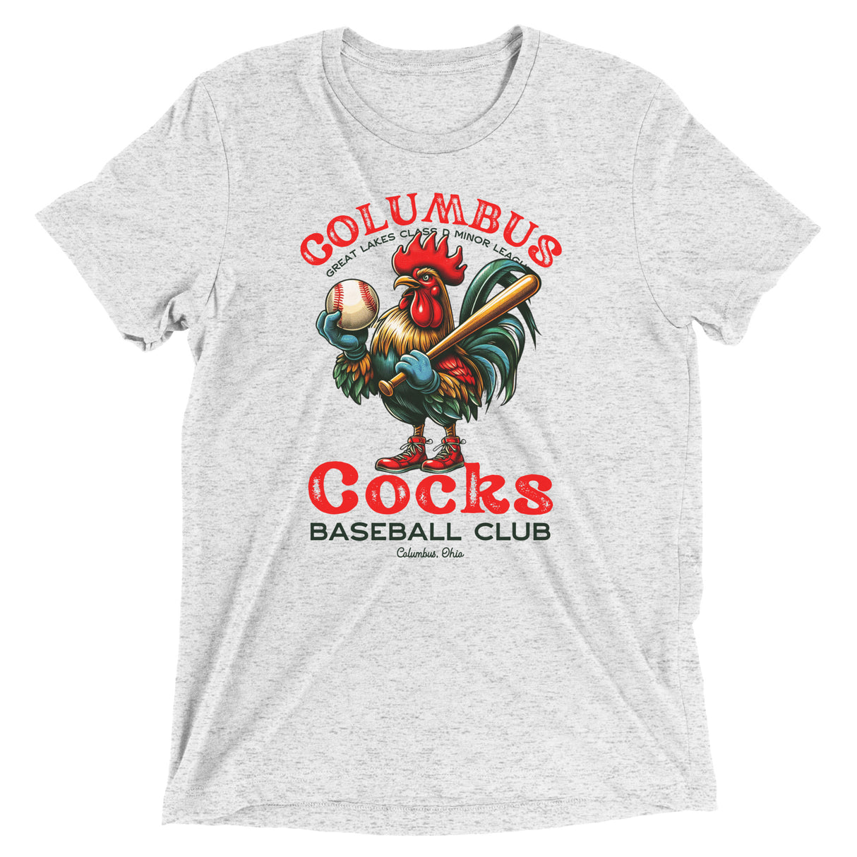 Columbus Cocks Retro Minor League Baseball Team-Tri-Blend Shirt - outfieldoutlaws