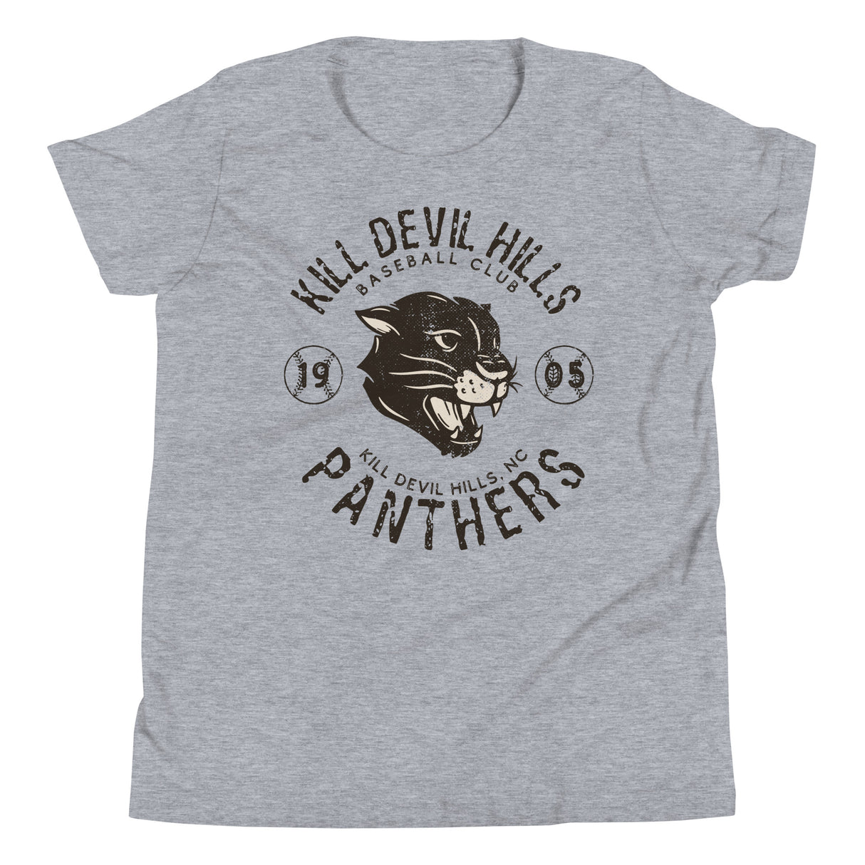 Kill Devil Hills Panthers Retro Minor League Baseball Team-Youth T-Shirt - outfieldoutlaws