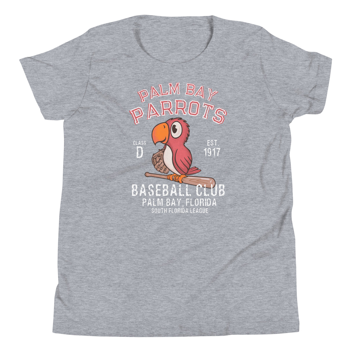 Palm Bay Parrots Retro Minor League Baseball Team-Youth T-Shirt - outfieldoutlaws