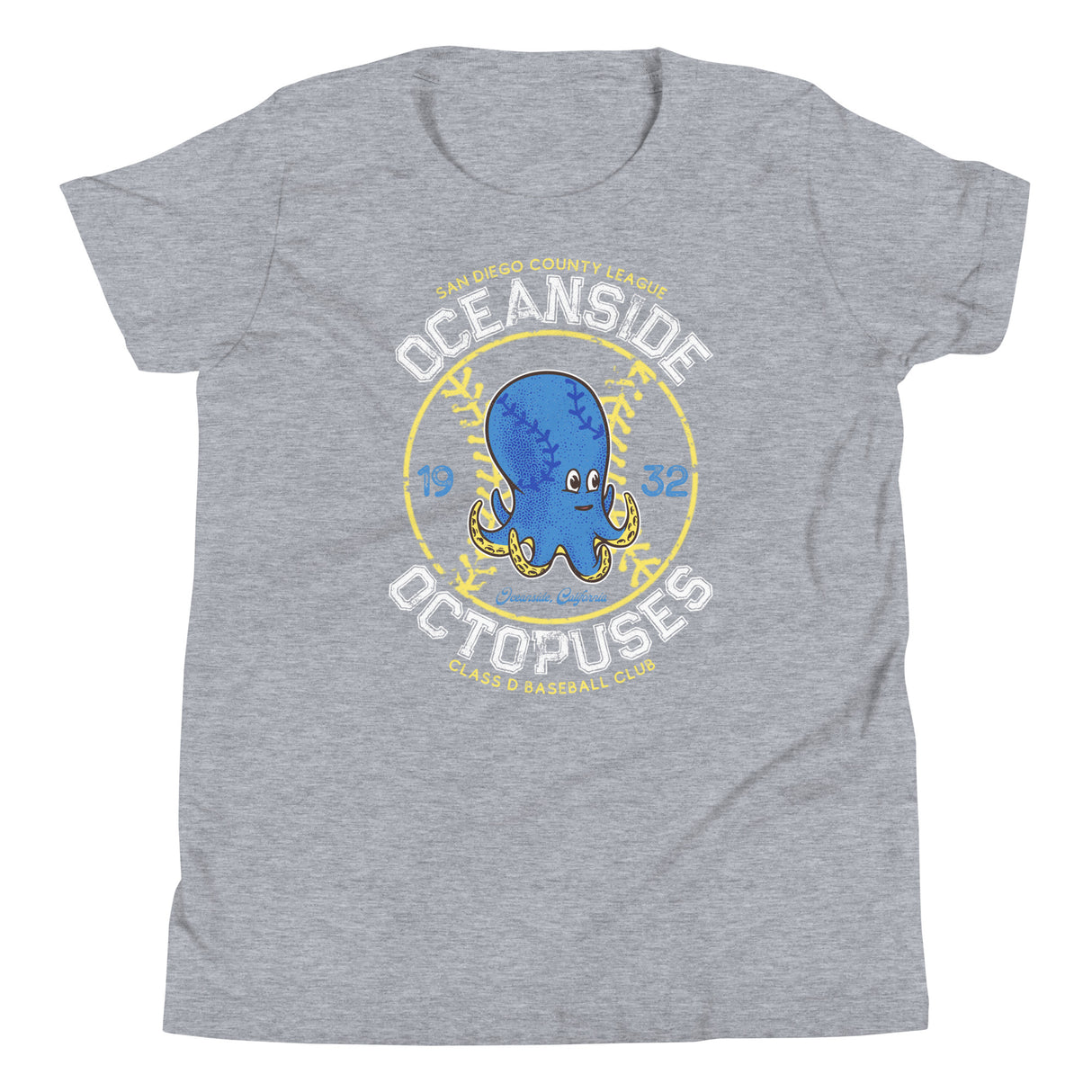 Oceanside Octopuses Retro Minor League Baseball Team-Youth T-Shirt - outfieldoutlaws