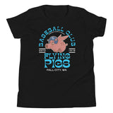 Fall City Flying Pigs Retro Minor League Baseball Team-Youth T-Shirt - outfieldoutlaws