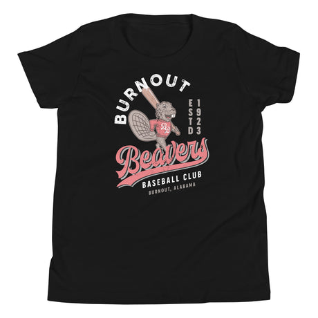 Burnout Beavers Retro Minor League Baseball Team-Youth T-Shirt - outfieldoutlaws