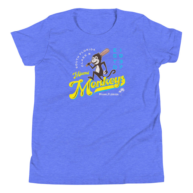 Miami Monkeys Retro Minor League Baseball Team-Youth T-Shirt - outfieldoutlaws